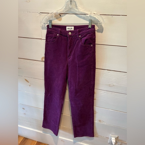 Rolla’s Women's Purple High-Rise straight Corduroy Jeans, size 27, Aussie, EUC - Picture 1 of 9